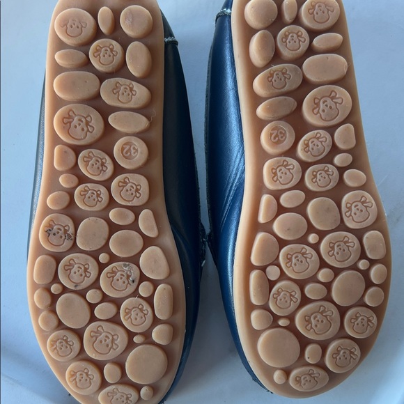 Kids Navy Blue Stitched Faux Snakeskin Loafers - Picture 5 of 7